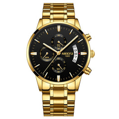 NIBOSI Waterproof Business Watches Men Luxury Brand Quartz Military Watch Leather Steel Men's Wristwatch relogio masculino