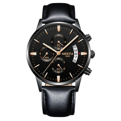 NIBOSI Waterproof Business Watches Men Luxury Brand Quartz Military Watch Leather Steel Men's Wristwatch relogio masculino