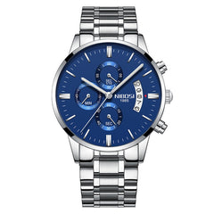 NIBOSI Waterproof Business Watches Men Luxury Brand Quartz Military Watch Leather Steel Men's Wristwatch relogio masculino