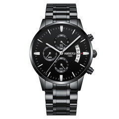 NIBOSI Waterproof Business Watches Men Luxury Brand Quartz Military Watch Leather Steel Men's Wristwatch relogio masculino