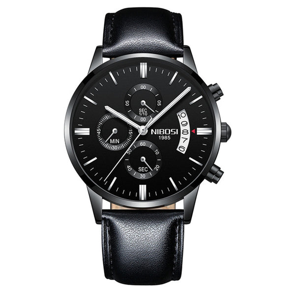 NIBOSI Waterproof Business Watches Men Luxury Brand Quartz Military Watch Leather Steel Men's Wristwatch relogio masculino