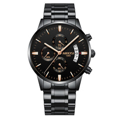 NIBOSI Waterproof Business Watches Men Luxury Brand Quartz Military Watch Leather Steel Men's Wristwatch relogio masculino