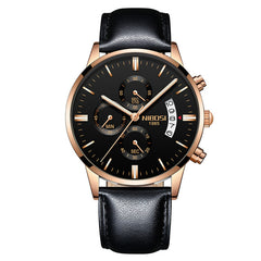 NIBOSI Waterproof Business Watches Men Luxury Brand Quartz Military Watch Leather Steel Men's Wristwatch relogio masculino