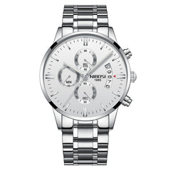 NIBOSI Waterproof Business Watches Men Luxury Brand Quartz Military Watch Leather Steel Men's Wristwatch relogio masculino