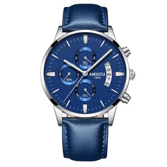 NIBOSI Waterproof Business Watches Men Luxury Brand Quartz Military Watch Leather Steel Men's Wristwatch relogio masculino