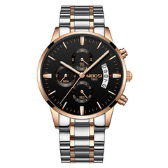 NIBOSI Waterproof Business Watches Men Luxury Brand Quartz Military Watch Leather Steel Men's Wristwatch relogio masculino