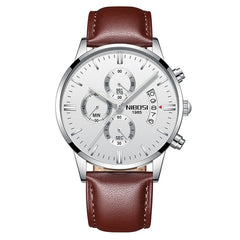 NIBOSI Waterproof Business Watches Men Luxury Brand Quartz Military Watch Leather Steel Men's Wristwatch relogio masculino