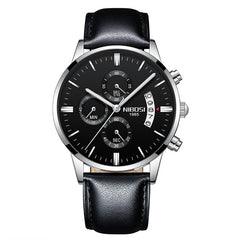 NIBOSI Waterproof Business Watches Men Luxury Brand Quartz Military Watch Leather Steel Men's Wristwatch relogio masculino