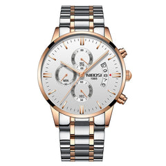 NIBOSI Waterproof Business Watches Men Luxury Brand Quartz Military Watch Leather Steel Men's Wristwatch relogio masculino