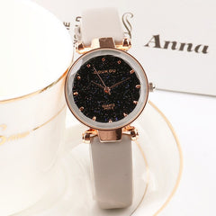 DOUKOU New Brand Mori Girl Watch Indie Pops Women Quartiz Watch Wristwatch Fashion Black Star Leather Lady Watch For Woman