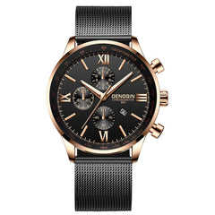DENGQIN Men's Wrist Watch Stainless Steel Casual Quartz Analog Date Watch Man watches mens 2019 men wristwatch clock