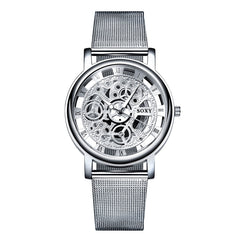 SOXY Watch 2019 Skeleton Wrist Watch Men Simple Style Mesh Belt Men Women Unisex Quartz Watches Hollow Watches relogio masculino